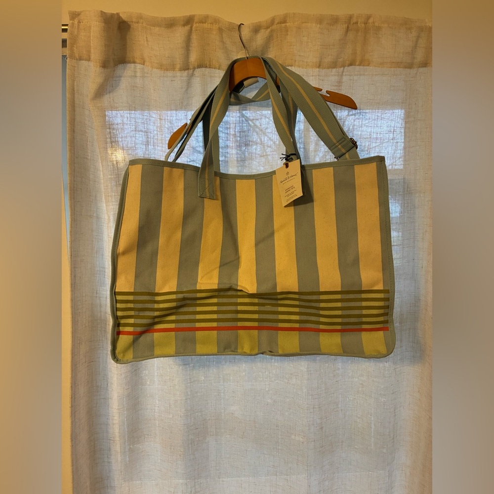 Hearth & Hand With Magnolia Striped Canvas Tote Bag